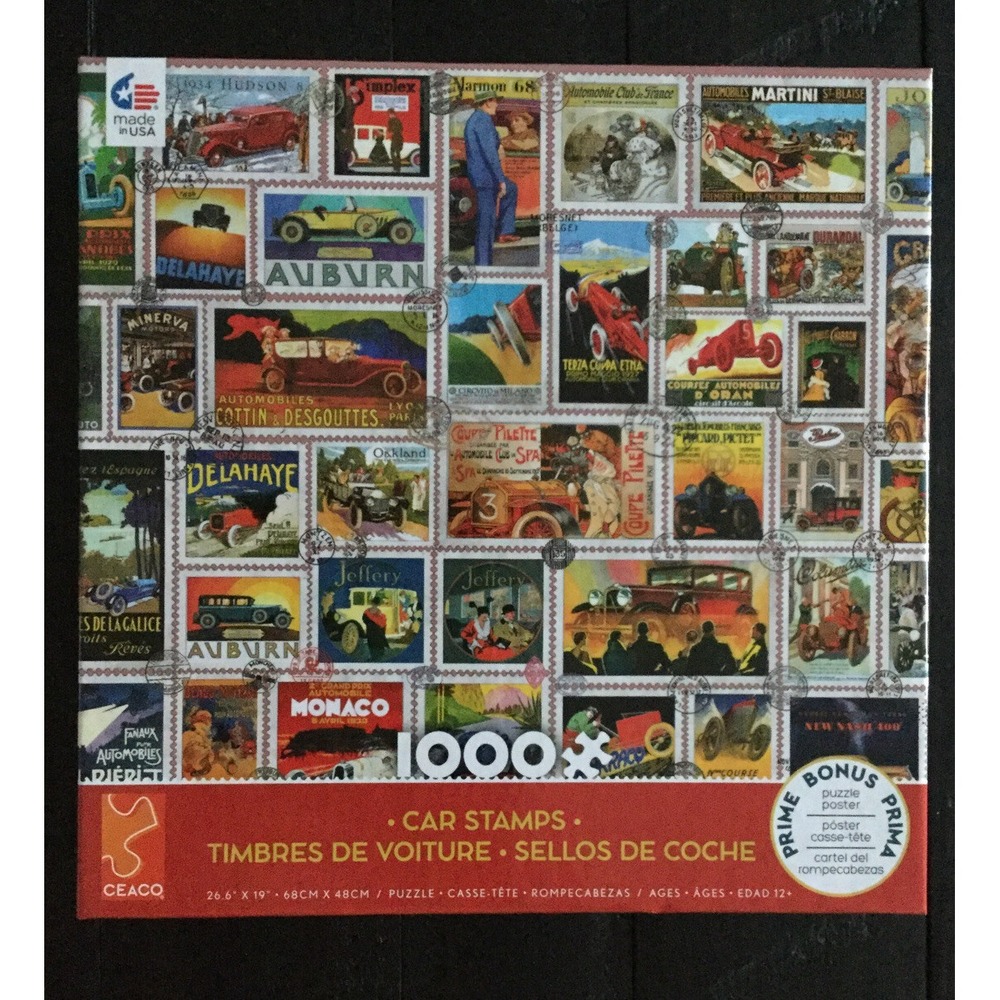 Ceaco Car Stamps Jigsaw Puzzle 1000 Pieces New With Poster New in Box (G)